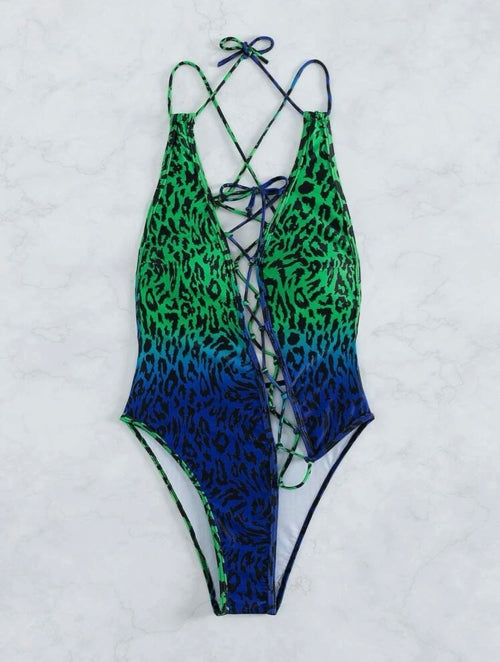 Costum de baie cu imprimeu Snake