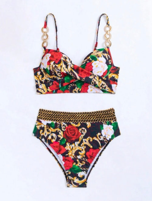 Costum de baie 2 piese Floral Rose