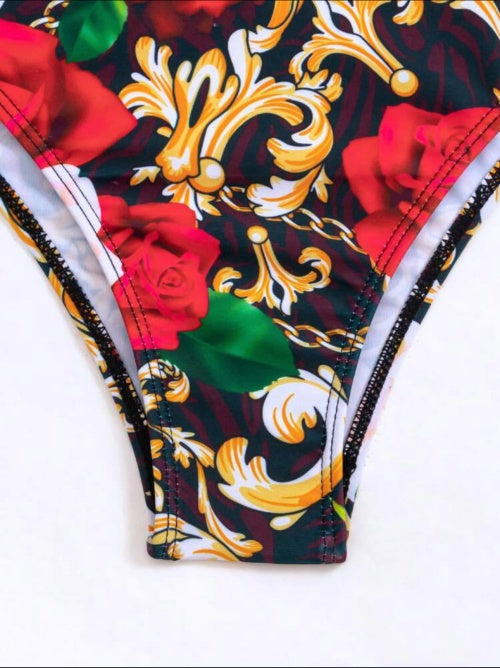 Costum de baie 2 piese Floral Rose