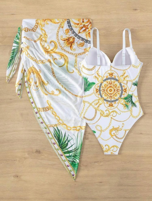 Costum de baie tip body 2 piese Versace