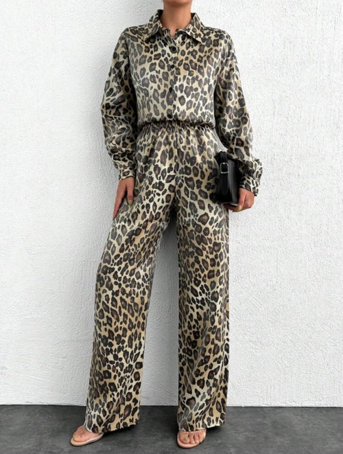 Compleu din 2 piese cu imprimeu Leopard