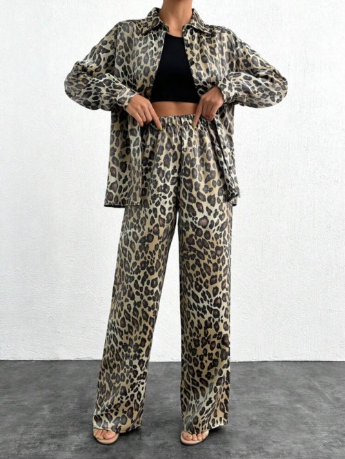 Compleu din 2 piese cu imprimeu Leopard