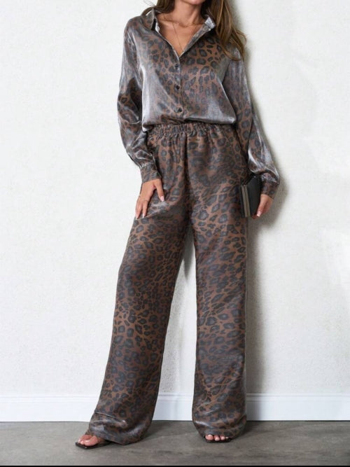 Compleu din 2 piese cu imprimeu Leopard