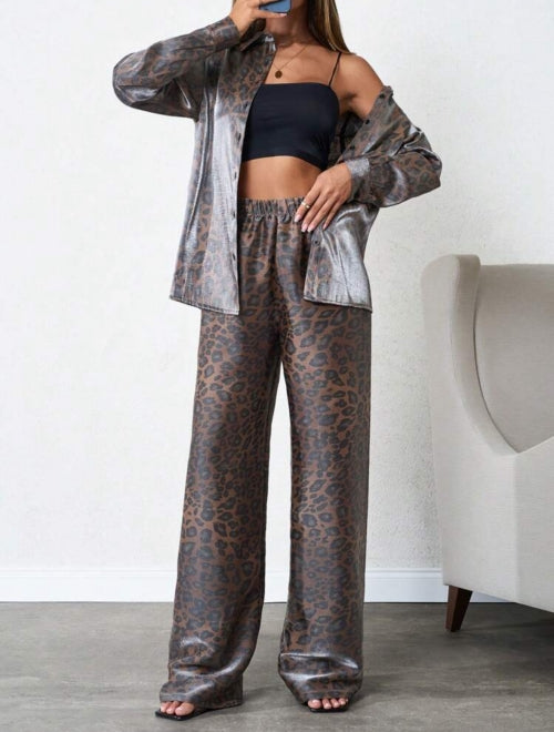 Compleu din 2 piese cu imprimeu Leopard