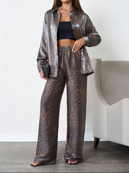 Compleu din 2 piese cu imprimeu Leopard