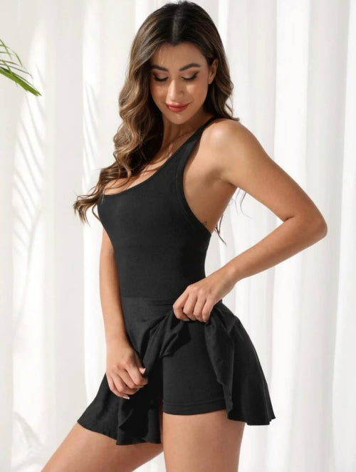 Rochie cu colanți Tennis, turcoaz, negru