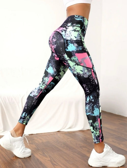 Colanti fitness cu buzunar Color