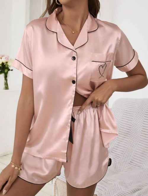 Pijama din 2 piese satin Love