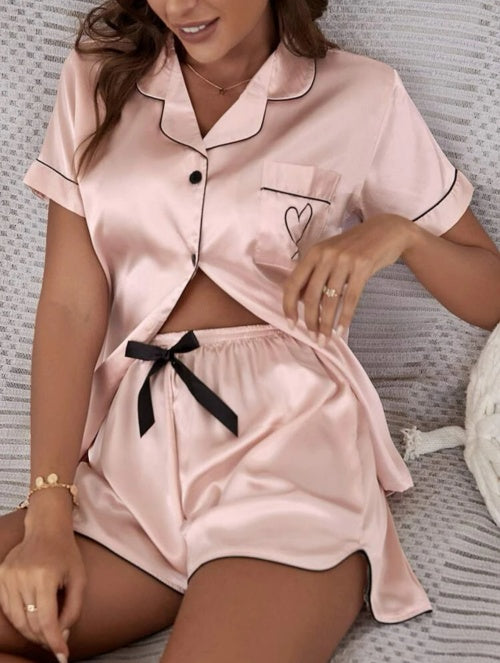 Pijama din 2 piese satin Love