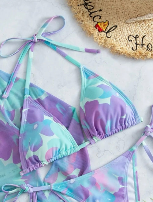 Costum de baie din 4 piese Floral