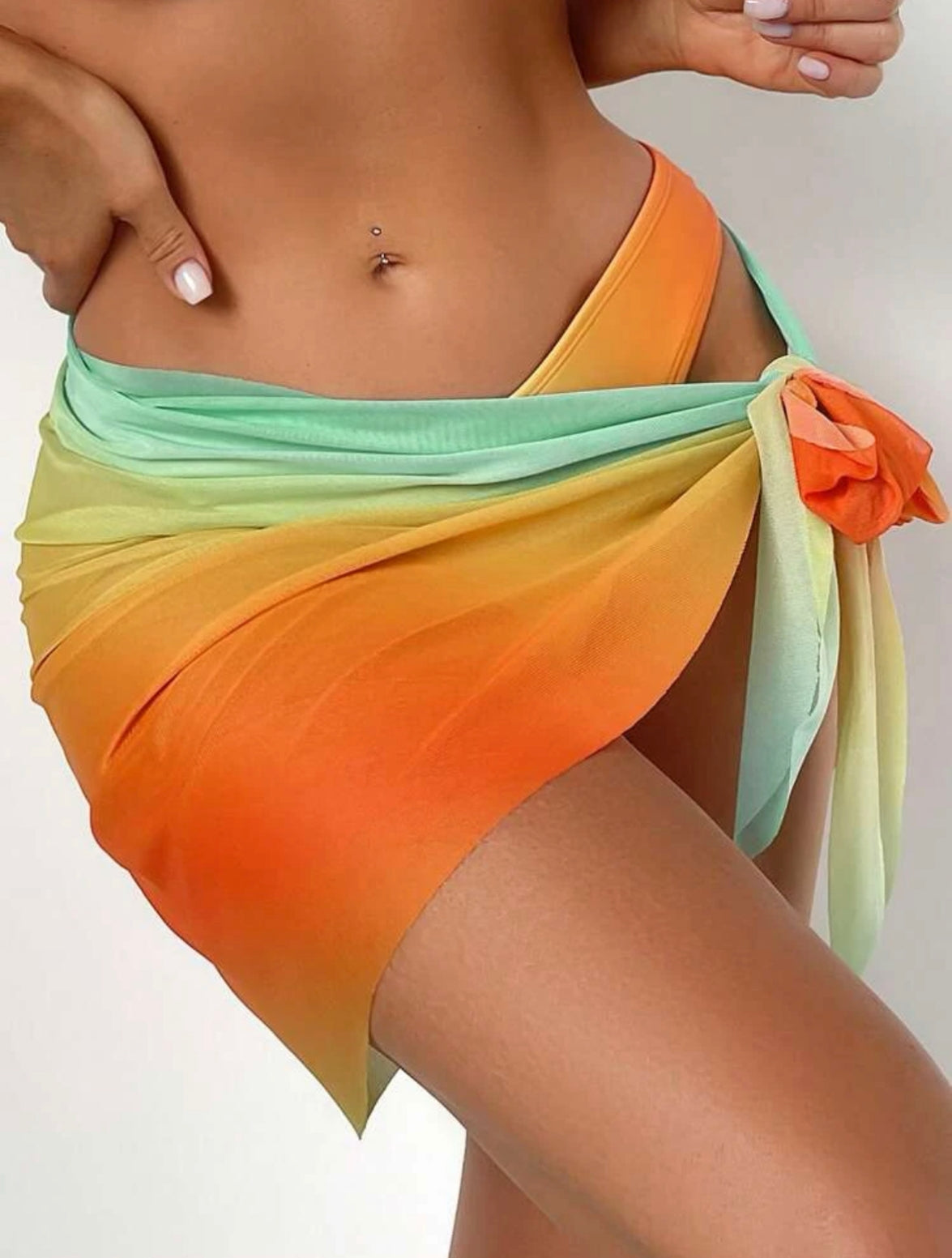 Costum de baie din 3 piese Orange