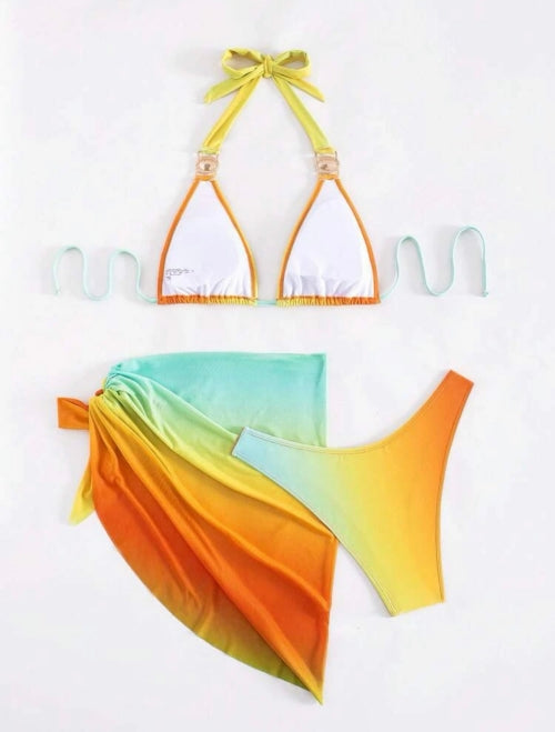 Costum de baie din 3 piese Orange