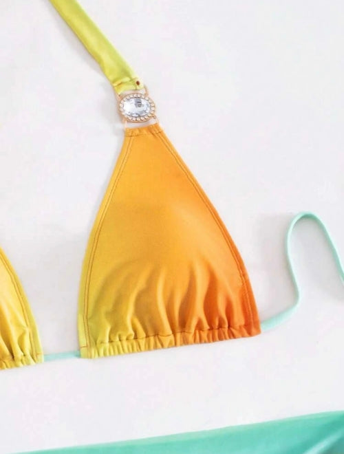 Costum de baie din 3 piese Orange