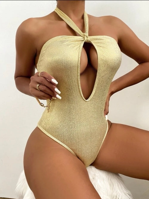Costum de baie intreg cu accesoriu Gold Amelie