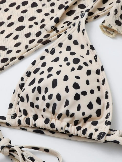 Costum de baie 3 piese Dots