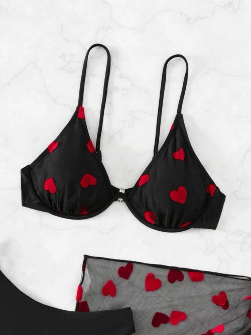 Costum de baie 3 piese Hearts