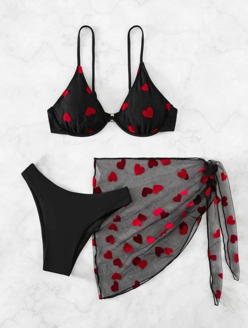 Costum de baie 3 piese Hearts