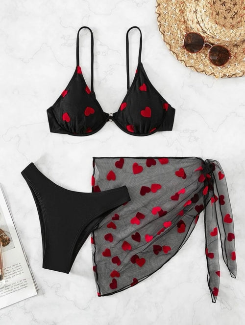 Costum de baie 3 piese Hearts