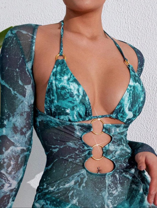 Costum de baie 3 piese Aqua