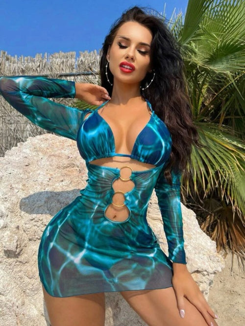 Costum de baie 3 piese Aqua