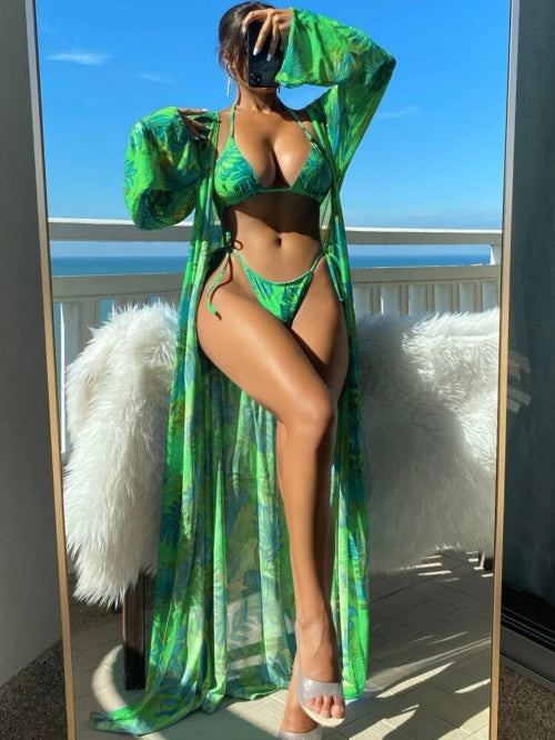 Cardigan și costum de baie Tropical