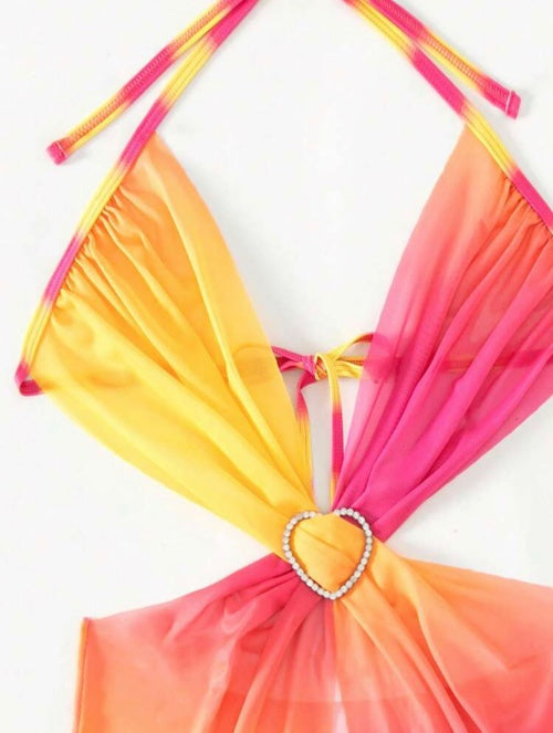 Costum de baie din 3 piese Orange Shades