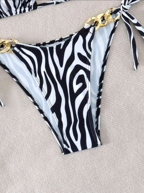 Costum de baie 2 piese Zebra Gold