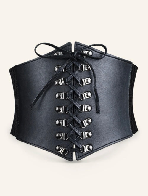 Corset Leather, maro și negru