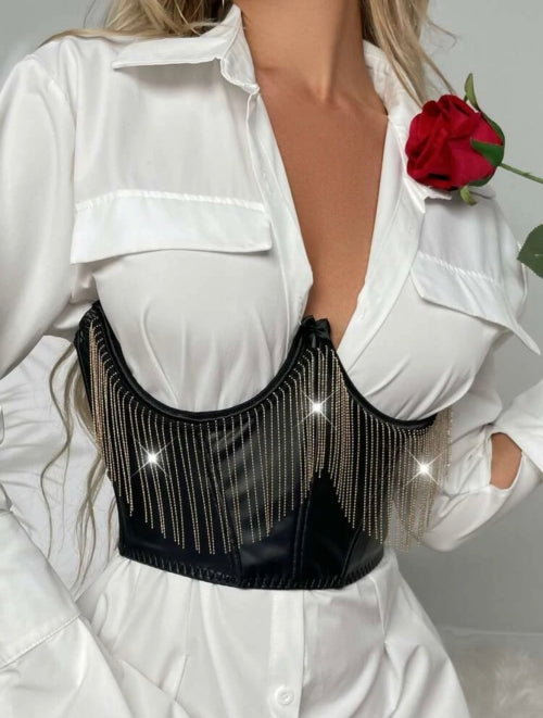 Corset Briliant, negru