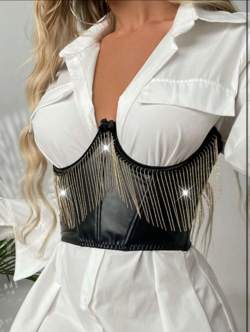 Corset Briliant, negru