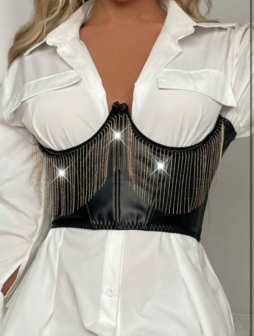 Corset Briliant, negru