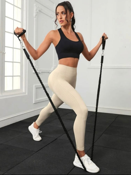 Colanți fitness fară cusături Pro bej, gri