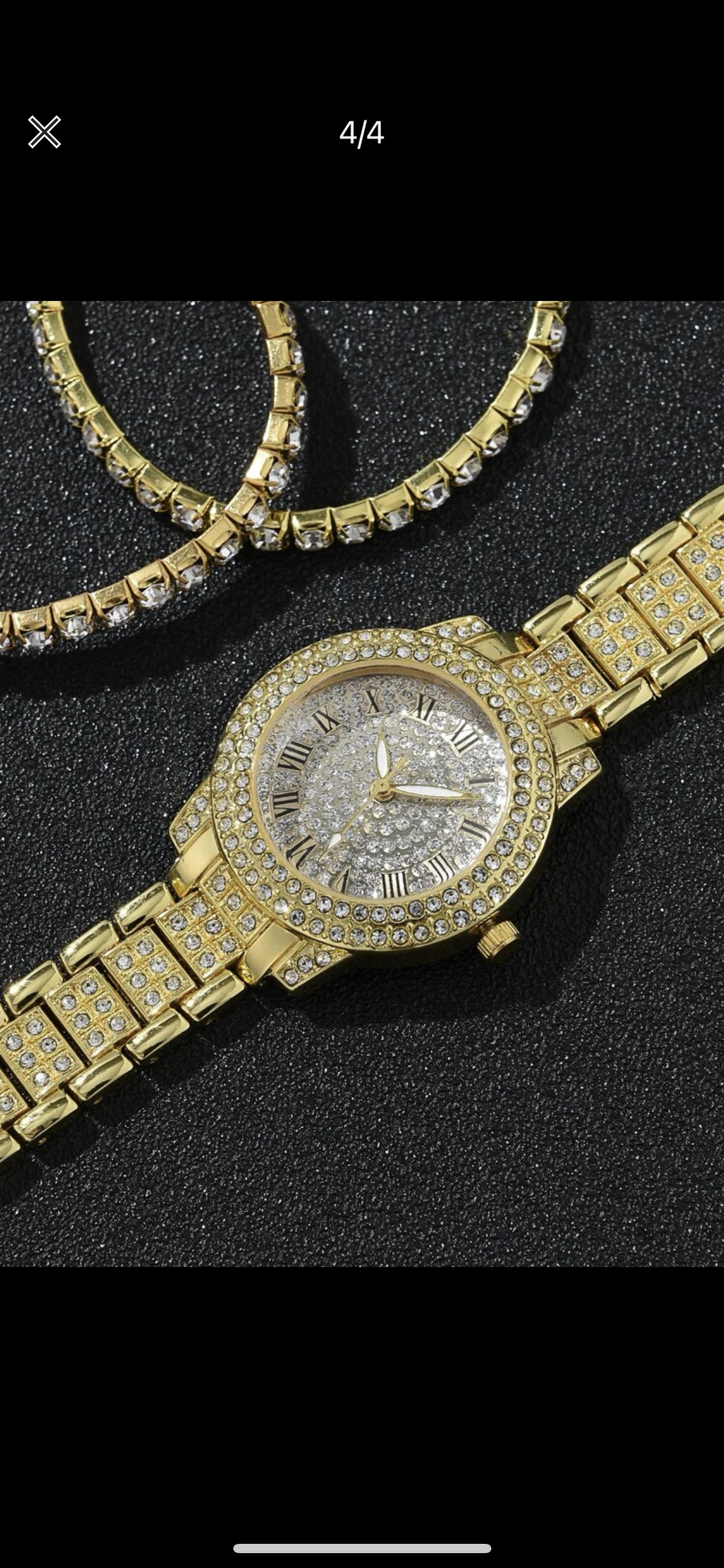 Ceas și brățară Diamond argintiu, auriu, roze