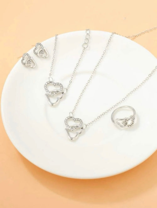 Set din 5 accesorii Lovely argintiu, roze, auriu