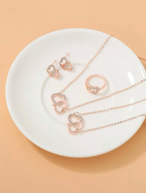 Set din 5 accesorii Lovely argintiu, roze, auriu