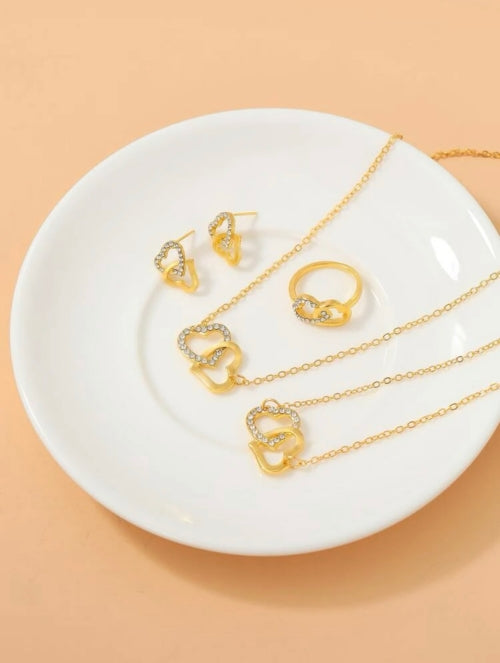 Set din 5 accesorii Lovely argintiu, roze, auriu