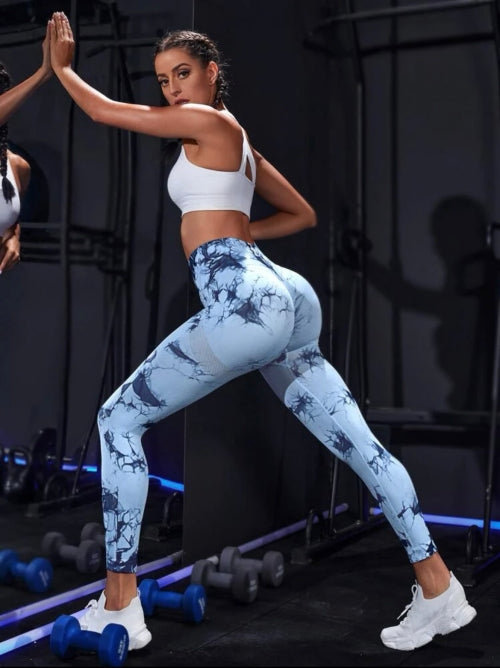 Colanți fitness Marmo Blue