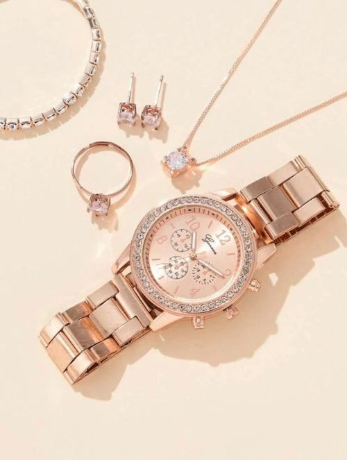 Set 5 accesorii Briliant roze, argintiu