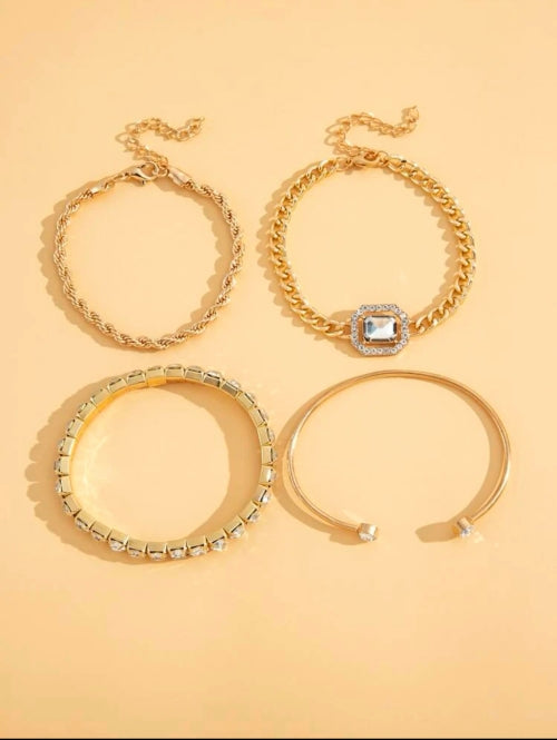 Set 4 brățări Lea, aurii