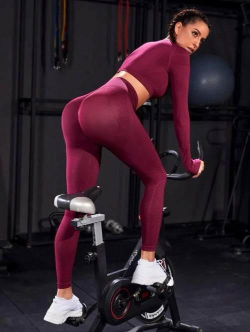 Compleu fitness Bordo vișiniu, negru