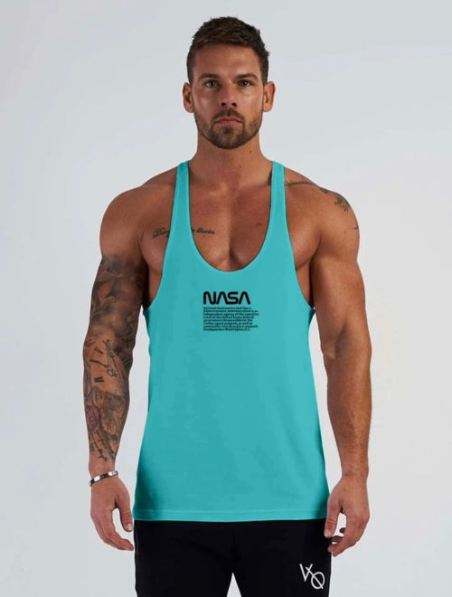 Maiou fitness bărbați Nasa, turcoaz