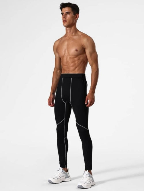 Pantaloni leggings bărbați Run, negri