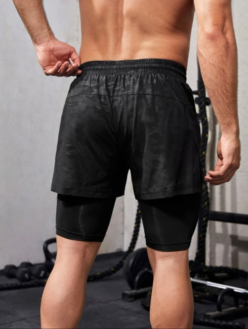 Pantaloni scurți cu leggings bărbați Cross Training