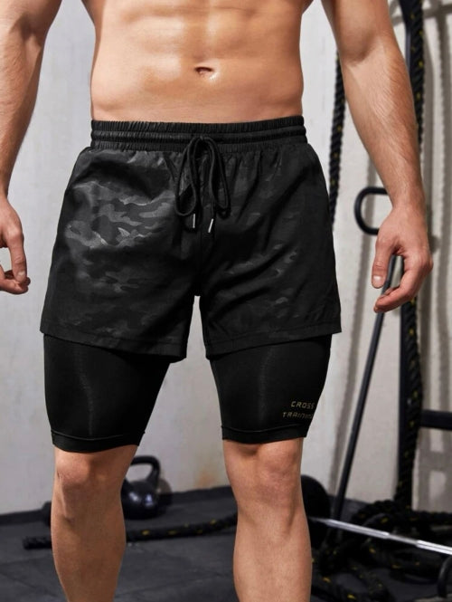 Pantaloni scurți cu leggings bărbați Cross Training