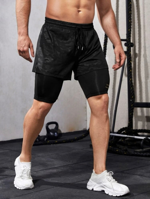 Pantaloni scurți cu leggings bărbați Cross Training