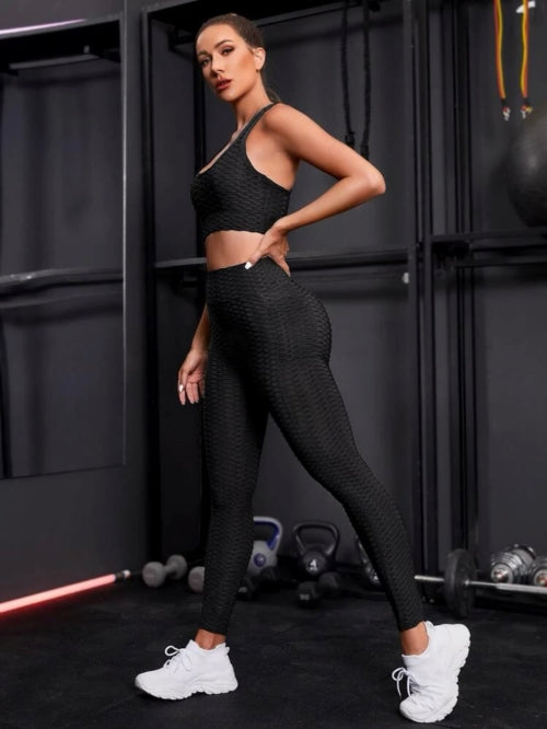 Compleu fitness anticelulitic Black Pro, negru