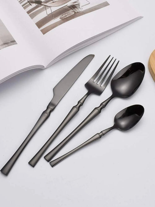 Set 4 tacâmuri oțel inoxidabil Classic, auriu, negru