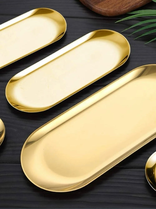 Platou din metal Minimalist, auriu