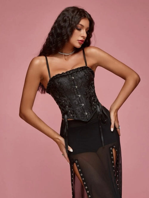 Corset Opulent Black, negru