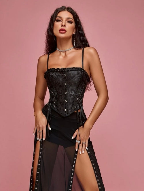 Corset Opulent Black, negru
